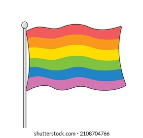 LGBT pride rainbow flag isolated cartoon vector icon