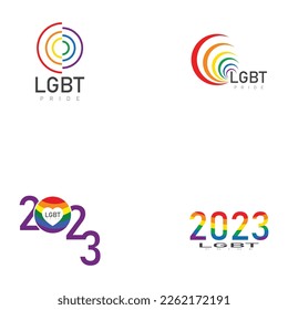 LGBT pride rainbow flag logo icon