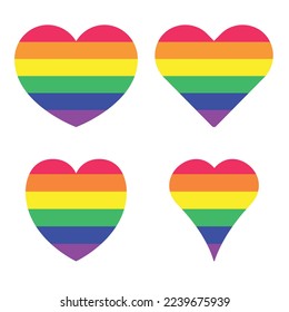 LGBT Pride Rainbow Hearts Vectorart