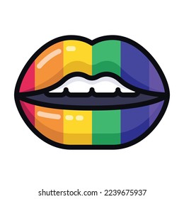 LGBT Pride Rainbow Lips Vectorart