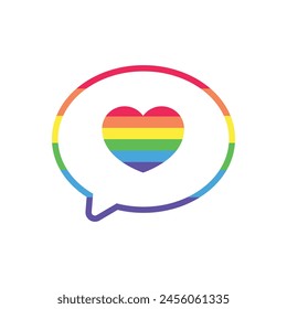 LGBT pride rainbow message sticker. Vector illustration