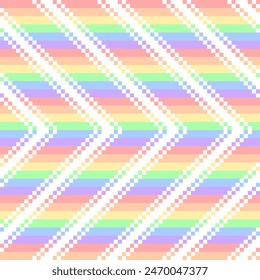 LGBT Pride Rainbow Psychedelic Diagonal Line Streifen Hintergrund, Pixel Art