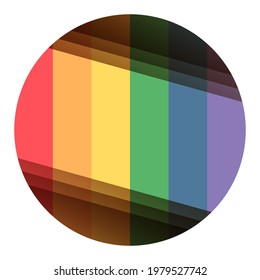 Antecedentes de la bandera redonda del orgullo LGBT. La bandera del orgullo arcoiris incluye bandera de lesbianas, gays, bisexuales y transgénero de la organización LGBT. ilustración vectorial de arcoíris de orgullo