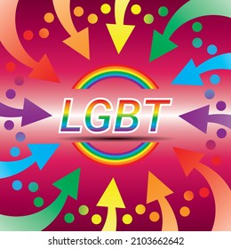 LGBT Pride s that portrays queer by lesbian, gay, bisexual, and transgender people.
Banners include letters, symbol colors, and color orientation, LGBT symbols above and below, and colored arrows