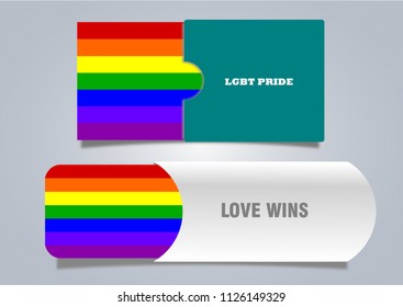 Lgbt pride sing and Rainbow card.Illustration vector.
