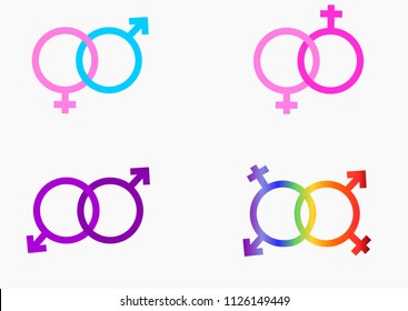 Lgbt Symbols Gender Identity Sexual Orientation Stock Vector (Royalty ...