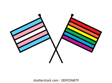 LGBT Pride & Transgender Trans Pride Flags Logo Or Icons / Symbols