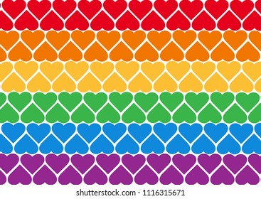 Lgbt pride vector flag. Rainbow symbol of gay parade. Multicolored flag. Gay parade slogan. LGBT rights symbol. Isolated. Background, pattern, illustration