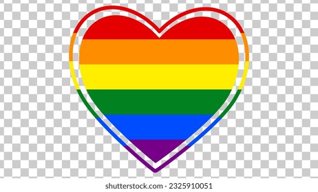 LGBT progress pride rainbow isolated on transparent background original color icon. vector illustration. 