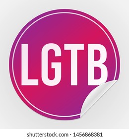 LGBT Purple Sticker. Vector Design Art. Promotional Label Element. Badge White Background.