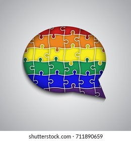 LGBT Puzzles Pieces - Vector Illustration. Lgbt rainbow flag.