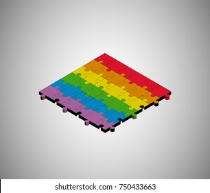 LGBT Puzzles Pieces - Vector Illustration. Lgbt rainbow flag.