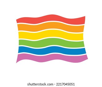 LGBT queer pride rainbow flag isolated flat vector icon
