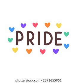 LGBT quote Pride isolated on white background. LGBTQ. Symbol of the LGBT pride community. Rainbow.