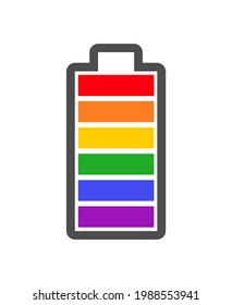 Lgbt rainbow battery. Cartoon Style vector illustration