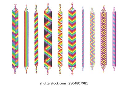 LGBT rainbow bracelets. Handmade hippie friendship bracelet, colorful thread gay symbol for pride or festival, craft casual women jewelry