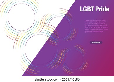 LGBT rainbow color template in stripe circle shape. Gay, lesbian, homosexual pride culture and transgender community symbol. Vector backdrop, frame, template and banner for LGBT pride month.