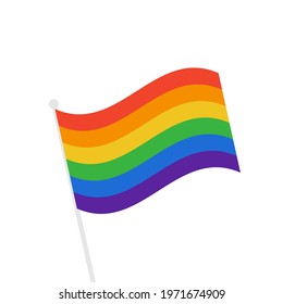 LGBT Rainbow color wave flag icon Pride of Gay, Lesbian colorful concept vector background