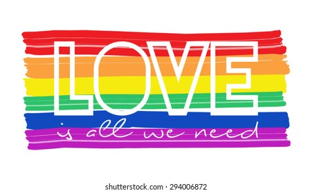 LGBT ,rainbow with colors of lgbt and with slogan in vector