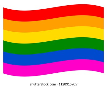 Lgbt Rainbow Curved Flag Symbol Lesbian Stock Vector (Royalty Free ...