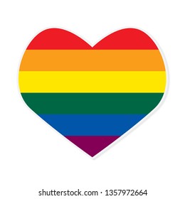 LGBT rainbow falg heart- vector illustration