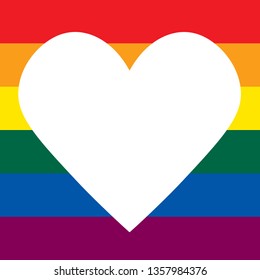 LGBT rainbow falg heart- vector illustration