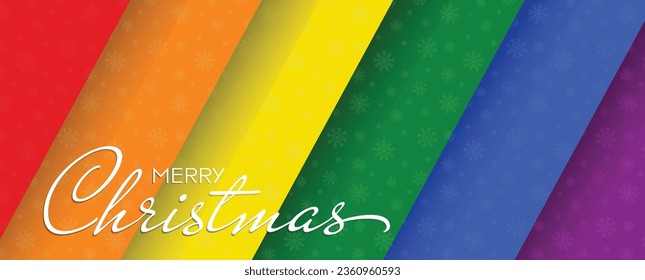 LGBT Rainbow flag background for lgbtq Christmas concept. vector design illustration