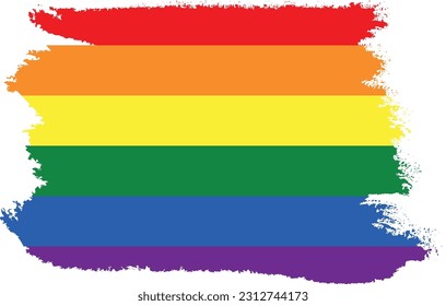 LGBT rainbow flag grunge style, gay pride flag  symbol