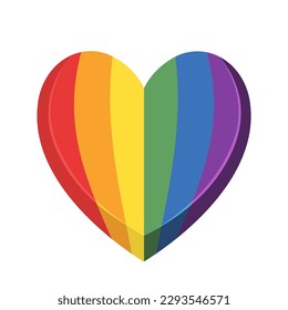 Lgbt Regenbogen Fahne in Herzform. Symbol für Vielfalt.