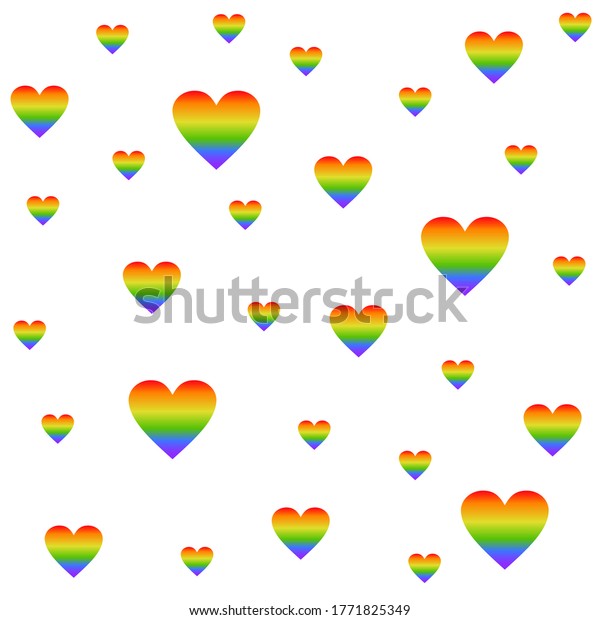 Lgbt Rainbow Flag Heart Shape Seamless Stock Vector Royalty Free