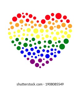 LGBT rainbow flag heart. Vector illustration LGBT symbol