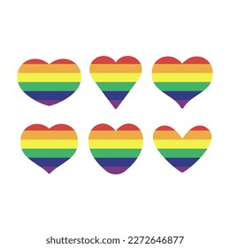 Bandera arco iris Lgbt en forma de corazón. Gay, Lesbiana, Bisexual, Trans, Orgullo Gay símbolo de amor diversidad sexual