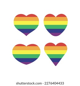 Bandera arco iris Lgbt en forma de corazón. Gay, Lesbiana, Bisexual, Trans, Orgullo Gay símbolo de amor diversidad sexual