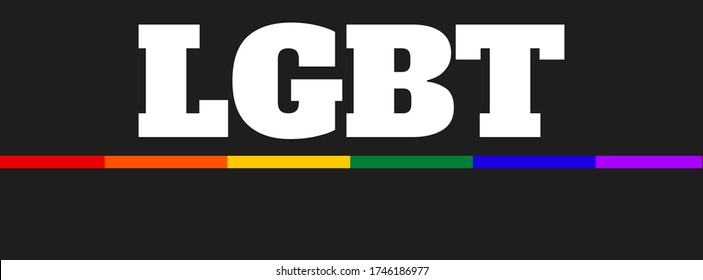 Bandera arcoíris LGBT sobre fondo oscuro. Símbolo de lesbiana, gay, bisexual, transgénero. Afiche, tarjeta, pancarta, fondo