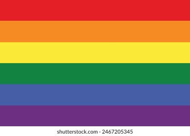 Bandera LGBT Arcoiris, símbolo del mes del orgullo, que se celebra anualmente en junio, Vector Illustrator.