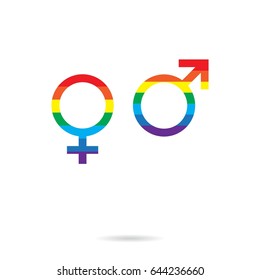 LGBT rainbow gender vector flat icon