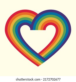 lgbt rainbow in heart shape vector illustration for print, web, sublimation, etc.
