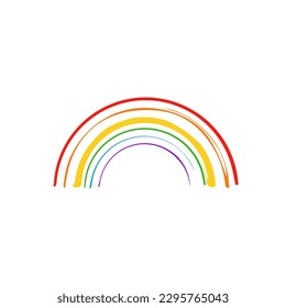 LGBT rainbow logo icon sign Hand drawn Trendy colorful style Summer art love concept Human rights and tolerance Fashion print for clothes apparel greeting invitation card banner poster flyer cover ad