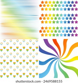 In: LGBT Rainbow Pattern Freedom Community. Pride Muster auf weißem Hintergrund, bunte Cover-Illustration .