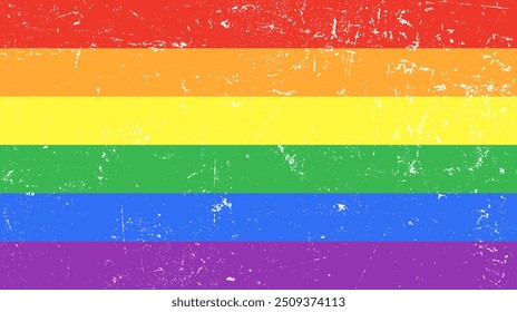 LGBT Rainbow Pride Flag Grunge Style Colorful Banner