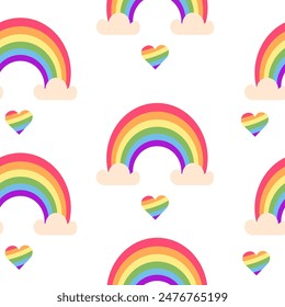 LGBT rainbow seamless pattern. Pride Month