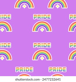 LGBT rainbow seamless pattern vector