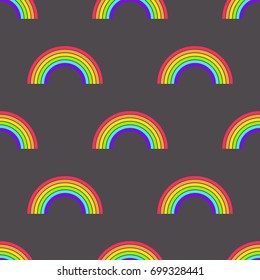 LGBT rainbow shapes. Neon colors. Cute seamless pattern for gay pride festival. Vector illustration.