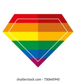 LGBT rainbow symbol Diamond sign Vector illustration