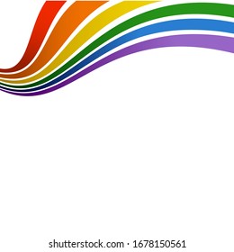 LGBT rainbow top wave. Rainbow Pride Flag on white background. Vector illustration