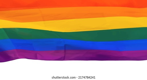 LGBT rainbow vector flag. Concept of the Pride month, freedom, love