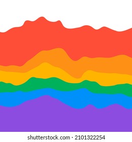 LGBT rainbow wave flag flutter of lesbian, gay, and bisexual colorful concept vector background