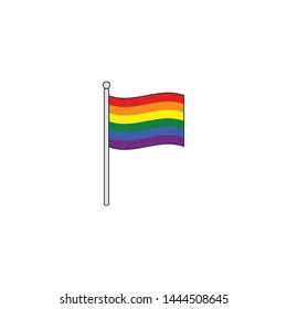 LGBT Rainbow Waving Flag Vector Illustration Eps