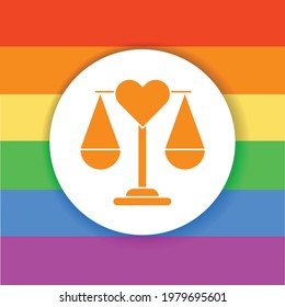 LGBT rights color color glyph icon. Lesbian, Gay, Bisexual, Transgender. Rainbow power concept.  Pride and tolerance. Sign for web page, mobile app, social media, logo.  