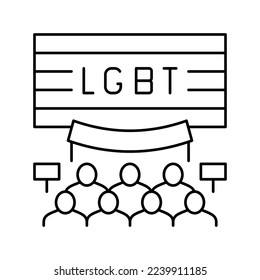 lgbt rights line icon vector. lgbt rights sign. isolated contour symbol black illustration